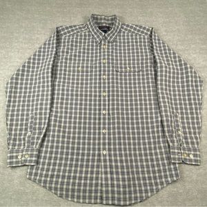 Galyans‎ Mens Traditional Plaid Long Sleeve Button Down Shirt Size LT
